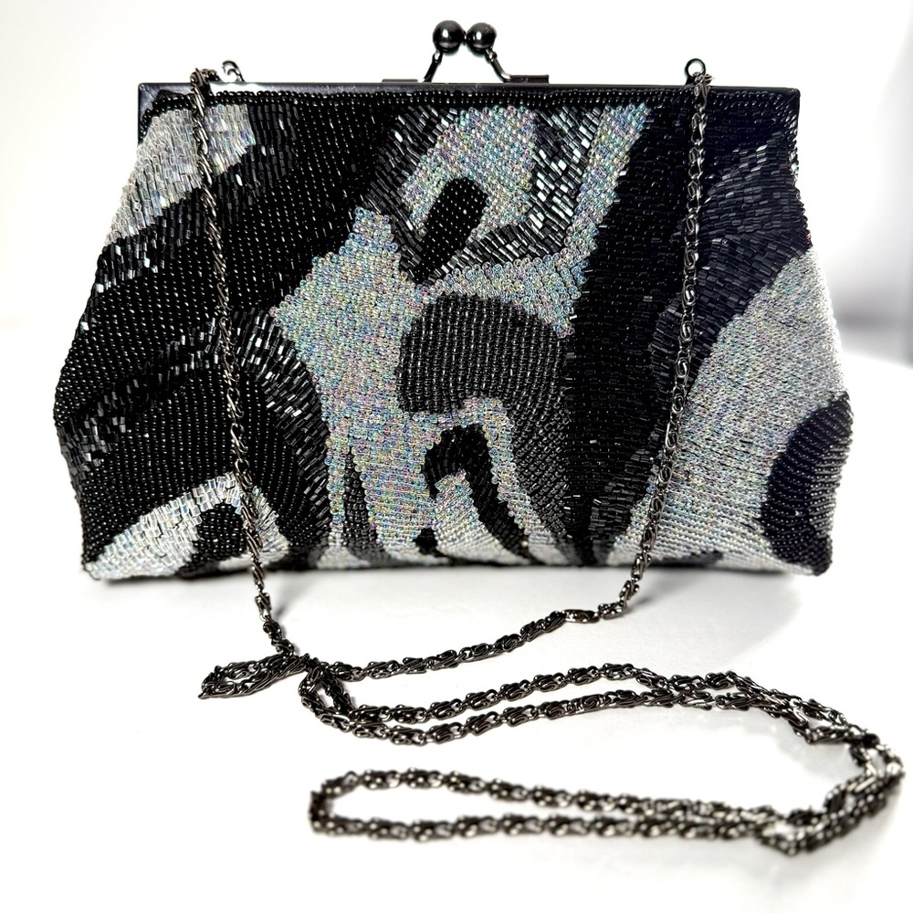 JESSICA MCCLINTOCK  Beaded Clutch Shoulder Bag Purse